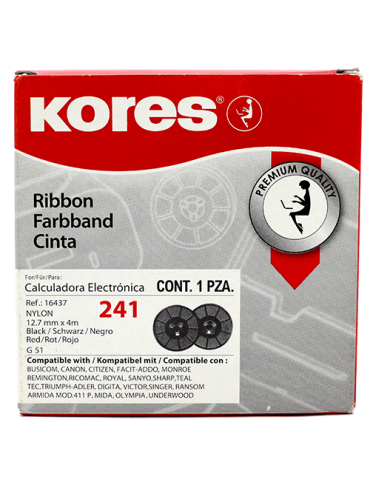 CINTA CALCULAR KORES NEGRO/ROJO 241
